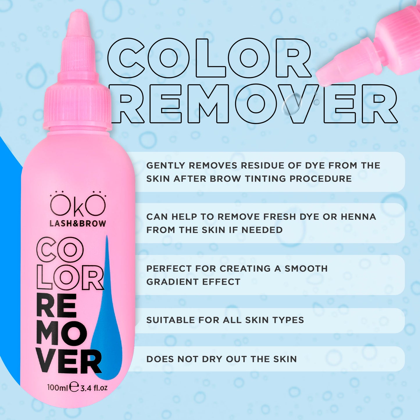 OKO Color Remover – Entferner für Augenbrauenfarbe & Henna, 100 ml