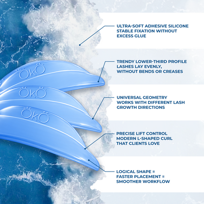 OKO Lash&Brow Ocean Wimpernlifting Pads – Silikonoads für Lashlifting (Unteres Drittel)