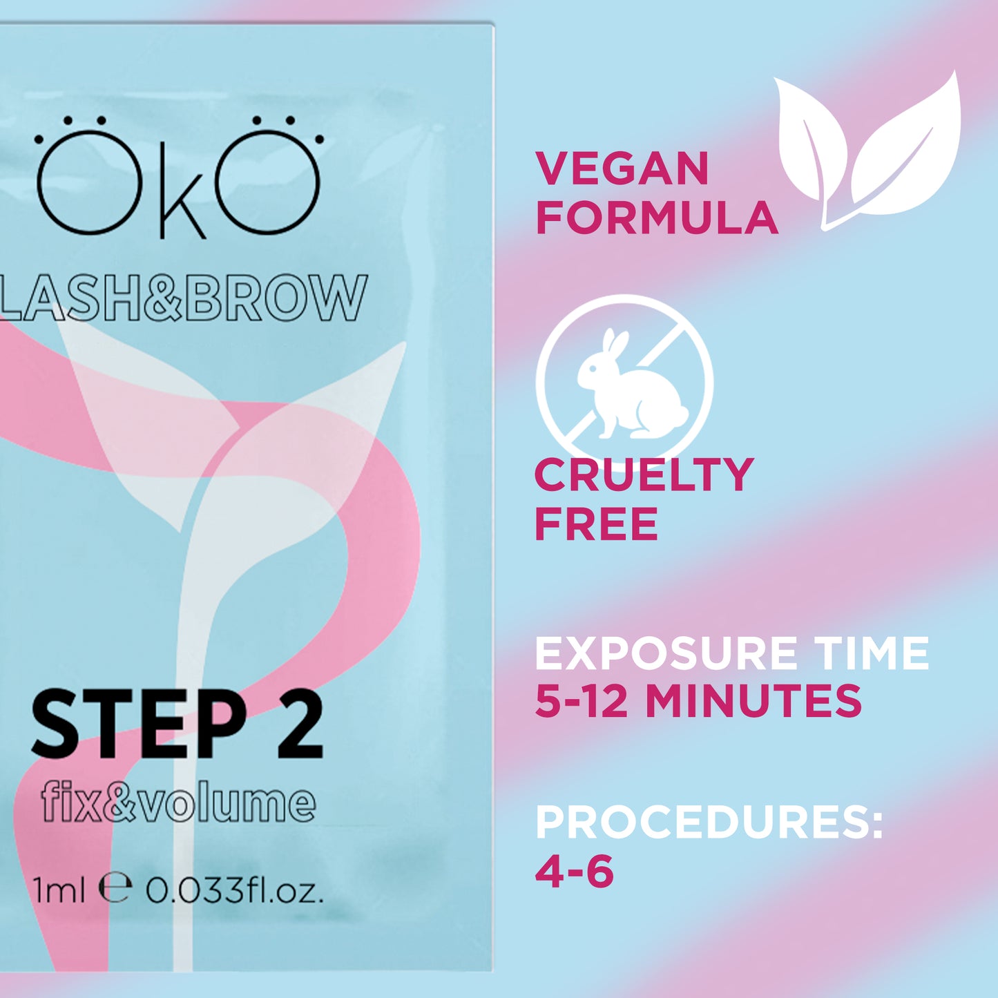 OKO STEP 2 FIX & VOLUME – Laminierung Wimpern & Augenbrauen, 5 Sachets