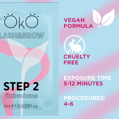 OKO STEP 2 FIX & VOLUME – Laminierung Wimpern & Augenbrauen, 5 Sachets